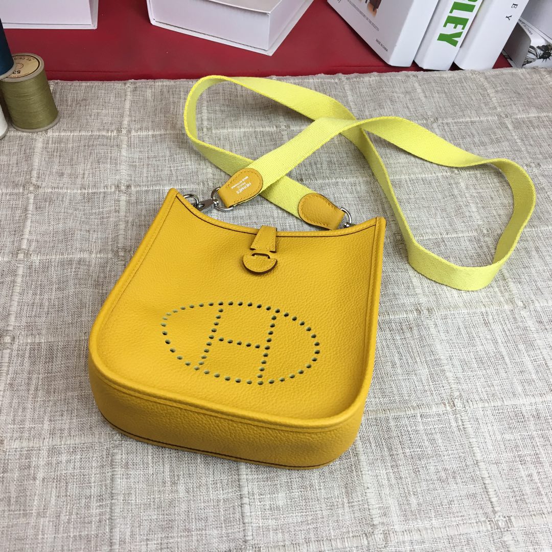 에르메스 미니 에블린16 앰버 옐로우 은장